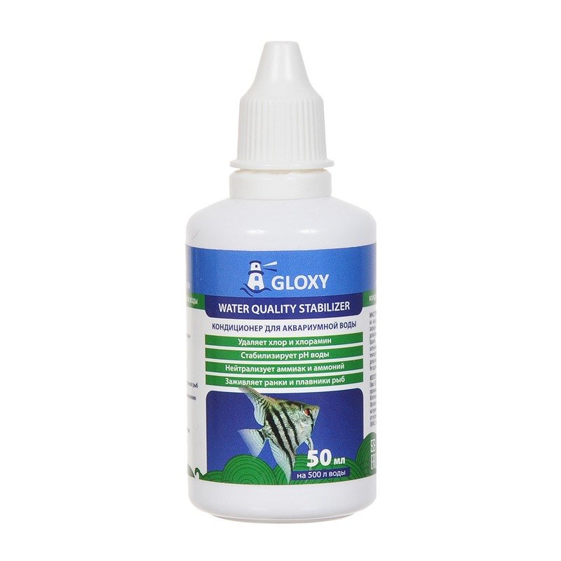 Gloxy Water Quality Stabilizer кондиционер для аквариумной воды, на 500 л воды – 50 мл