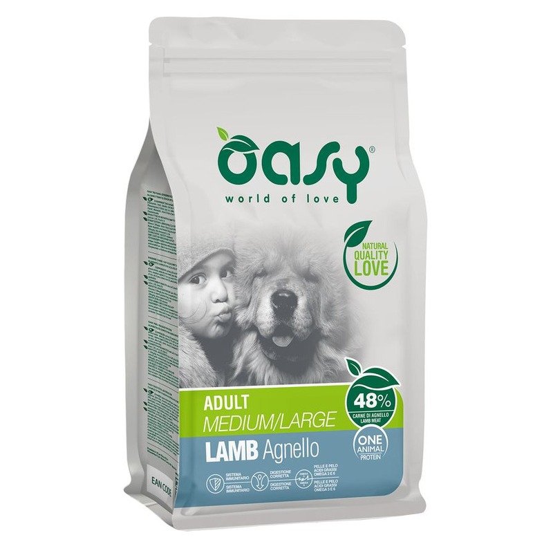 Oasy Dry OAP Medium/Large Breed Professional Монопротеин сухой корм для взрослых собак средних и крупных пород с ягненком – 2,5 кг