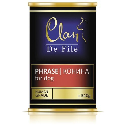 Clan De File консервы для взрослых собак всех пород, Конина 340 гр (1 шт.)