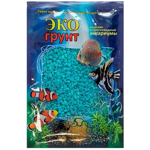 Грунт для аквариума Цветная мраморная крошка морская волна блестящая 2 – 5 мм ЭКОгрунт (3,5 кг)