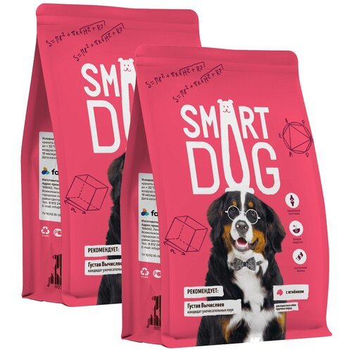 SMART DOG для взрослых собак крупных пород с ягненком (12 + 12 кг)