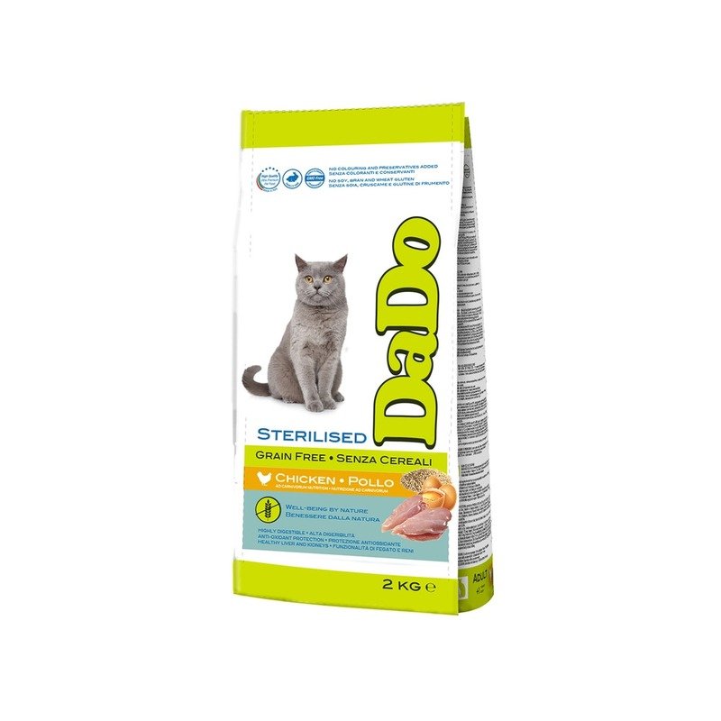 Dado Cat Grain-Free Sterilised Chicken корм для стерилизованных кошек, беззерновой, с курицей – 2 кг