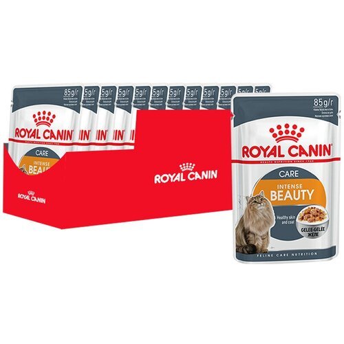 ROYAL CANIN INTENSE BEAUTY пауч желе влажный корм для кошек старше 1-го года для поддержания красоты шерсти 85г х 24 шт