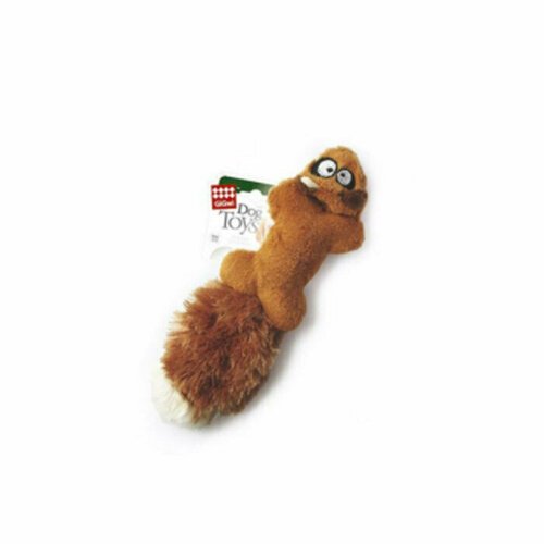 GiGwi игрушка для собак Белка с 2-мя пищалками/ткань, резина
