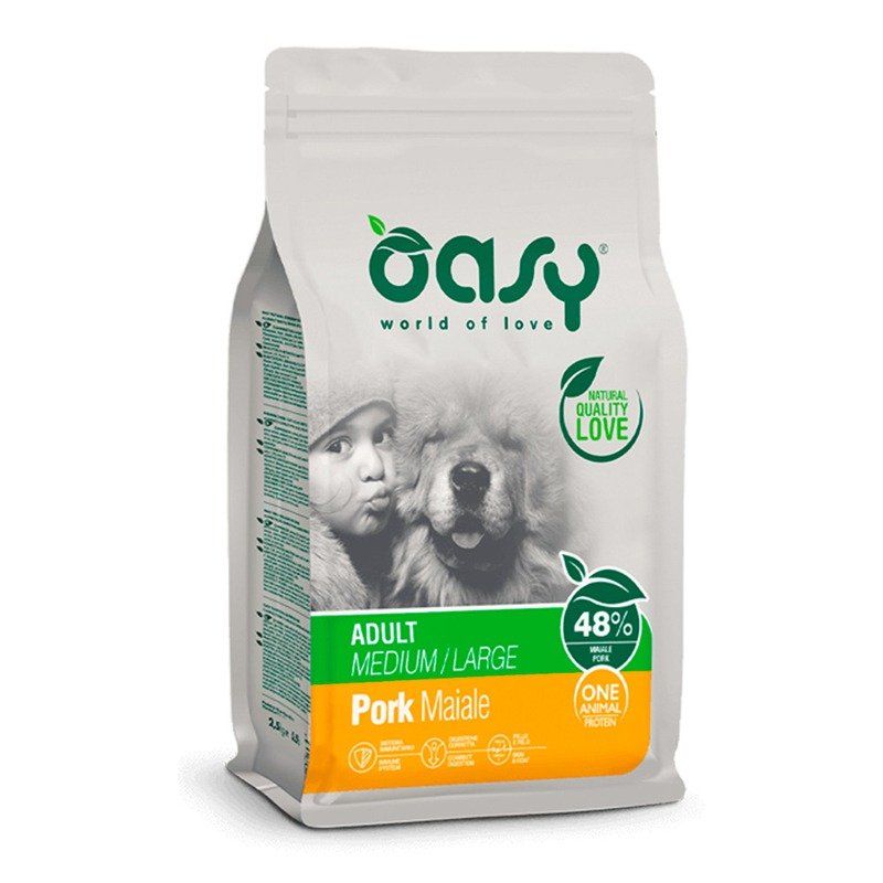 Oasy Dry OAP Medium/Large Breed Professional Монопротеин сухой корм для взрослых собак средних и крупных пород со свининой – 12 кг