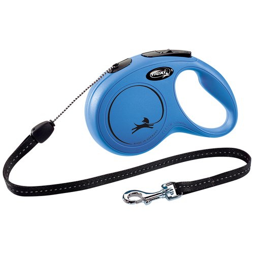 Поводок-рулетка для собак Flexi New Classic S тросовый 8 м синий