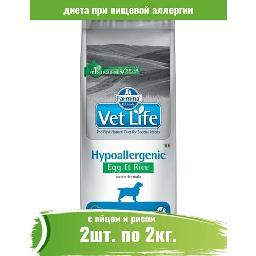 Farmina 2кг х 2шт Vet Life Dog Hypoallergenic сухой для собак при аллергии с яйцом и рисом