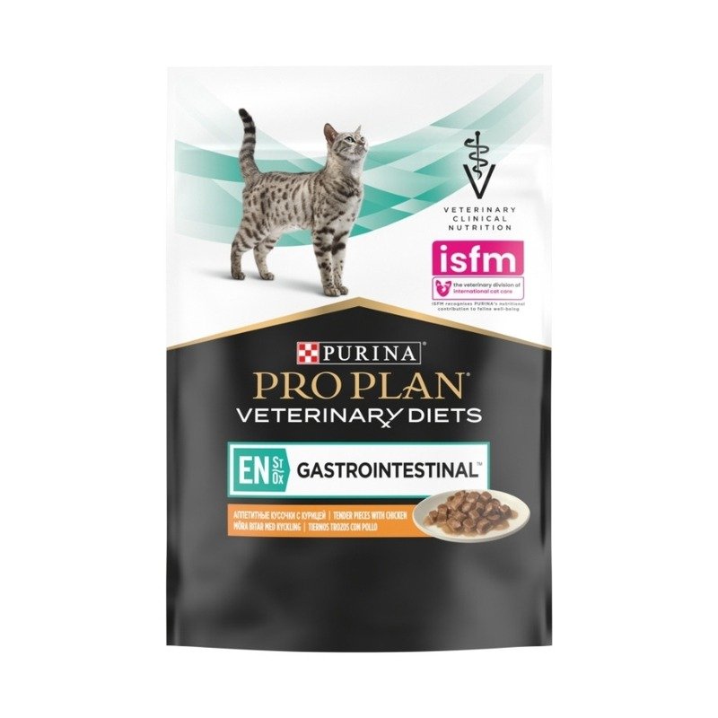 Pro Plan Veterinary Diets EN ST/OX Gastrointestinal влажный корм для кошек при нарушениях пищеварения, с курицей, в паучах – 85 г