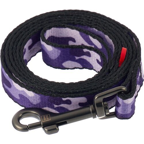 Поводок WAUDOG Nylon “Фиолетовый камо” для собак, нейлоновый, Ш 15 мм, Дл 122 см