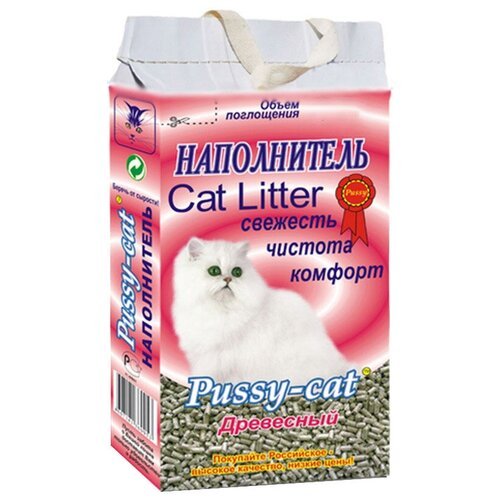 Наполнитель Pussy-Cat Cat Litter для кошек, древесный, 4.5 л, 2 кг