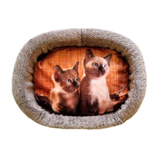 Лежак для кошек PerseiLine Rich Breed Дизайн № 5 принт 20 овальный 55 х 47 х 16 см (1 шт)