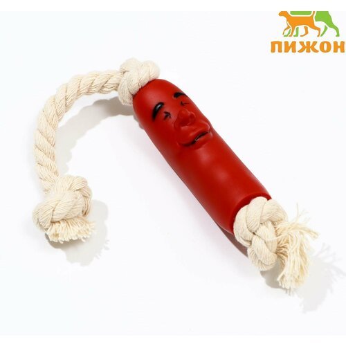 Игрушка 'Сосиска в неге на верёвке' для собак, 14 см