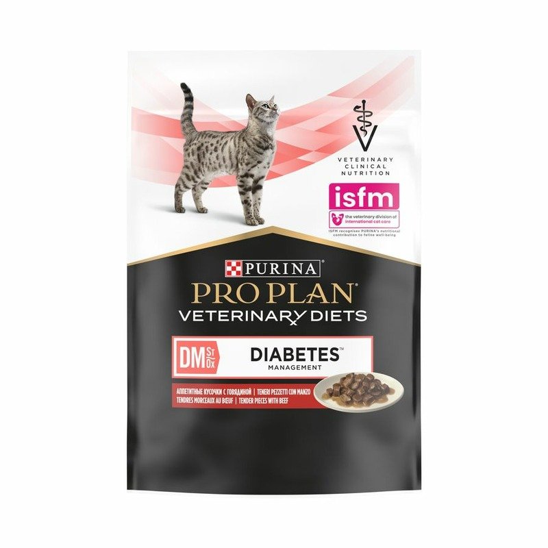 Pro Plan Veterinary Diets DM влажный корм для кошек при диабете, с говядиной - 85 кг