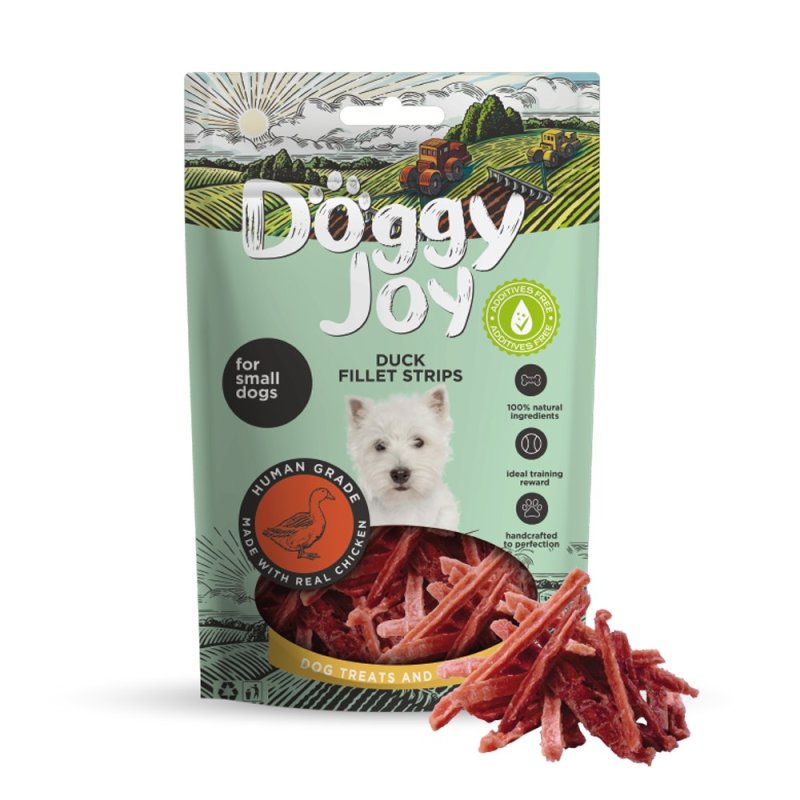 Лакомство для собак DOGGY JOY 50720 для мелких пород Полоски из утиного филе 55г