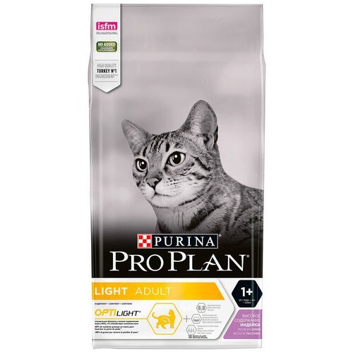 PURINA PRO PLAN CAT LIGHT диетический для взрослых кошек с индейкой (1,5 кг х 6 шт)