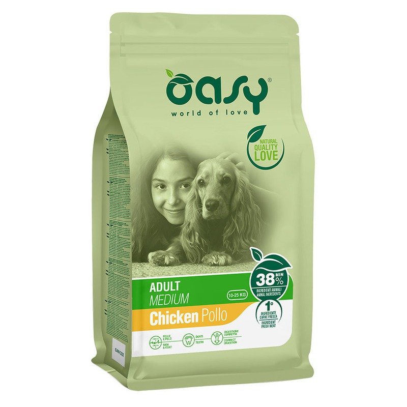 Oasy Dry Medium Breed Professional сухой корм для взрослых собак средних пород с курицей – 12 кг