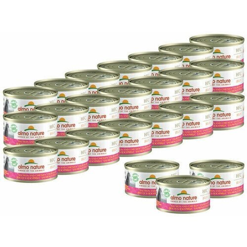 Almo Nature Консервы для Кошек с Лососем и Курицей (HFC Adult Cat Salmon&Chicken) 0,07 кг х 24 шт.