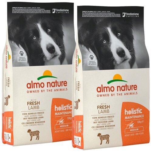 ALMO NATURE ADULT DOG MEDIUM & LAMB для взрослых собак средних пород с ягненком (12 + 12 кг)