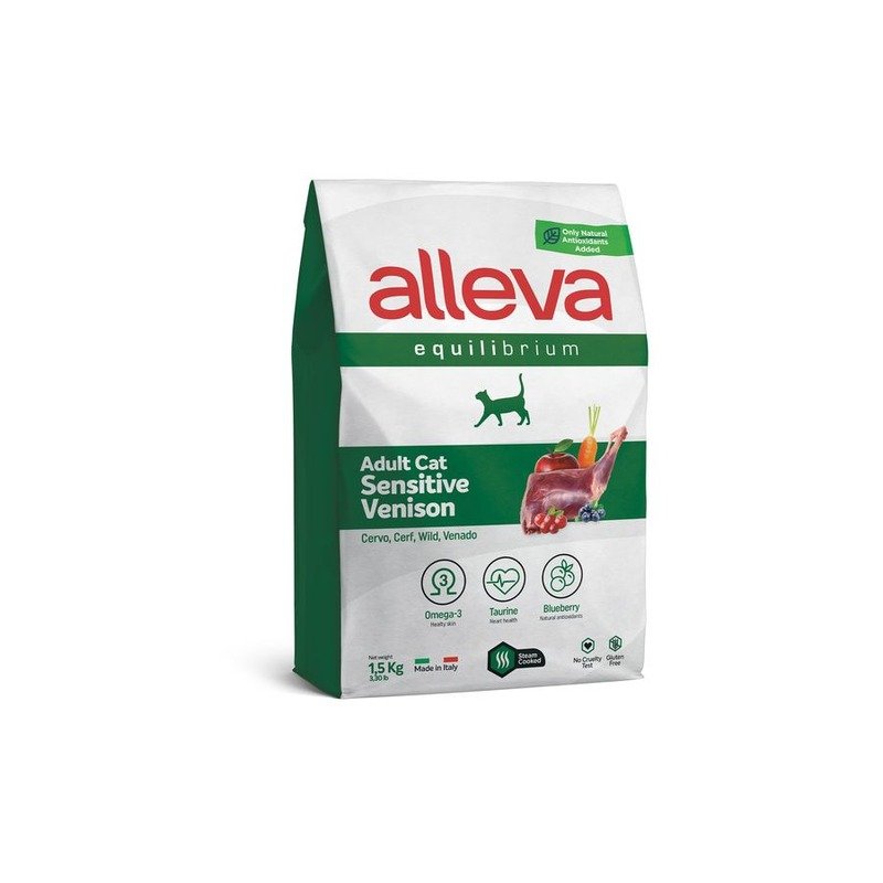 Alleva Equilibrium Sensitive Venison Adult Cat сухой корм для взрослых кошек при чувствительном пищеварении с олениной – 1,5 кг