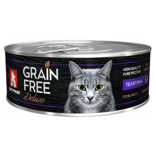 Зоогурман 100г Grain Free консервы для кошек Телятина Арт.86802