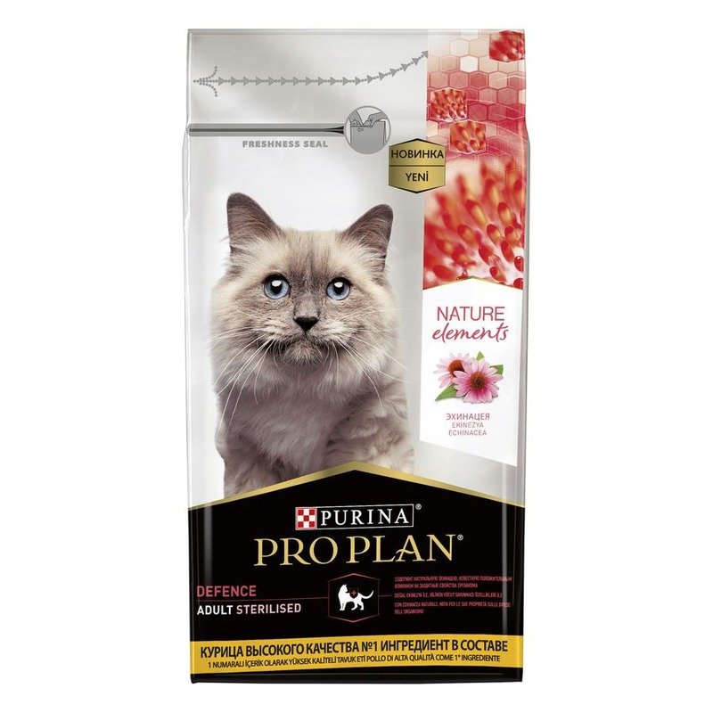 Pro Plan Nature Elements сухой корм для стерилизованных кошек и кастрированных котов, с высоким содержанием курицы – 1,4 кг