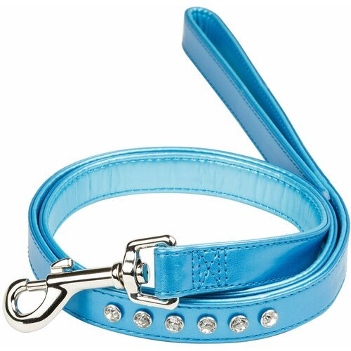 Поводок для собак Japan Premium Pet с напылением жемчужной пудры и защитным покрытием, цвет голубой, размер М