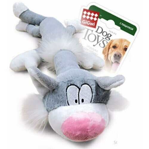 GiGwi игрушка для собак Кот с пищалкой/ткань, 2 шт.