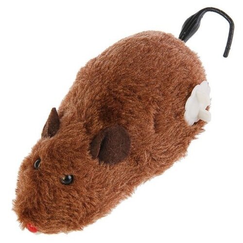 Мышь для кошек Пижон заводная меховая (1120959/1383430), коричневый