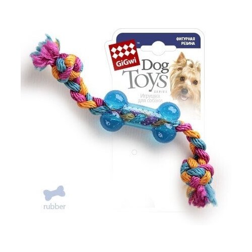 GiGwi игрушка для собак Косточка на веревке, 26 см