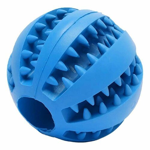 Игрушка для собак PerseiLine - Rich Breed, Мяч/Зубочистка/Кормушка, размер M, 6.5см, голубой, 1шт.