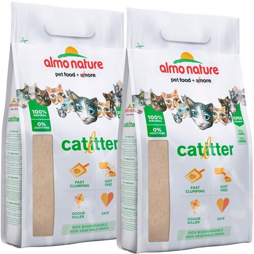 ALMO NATURE CAT LITTER наполнитель комкующийся биоразлагаемый для туалета кошек (4,54 + 4,54 кг)