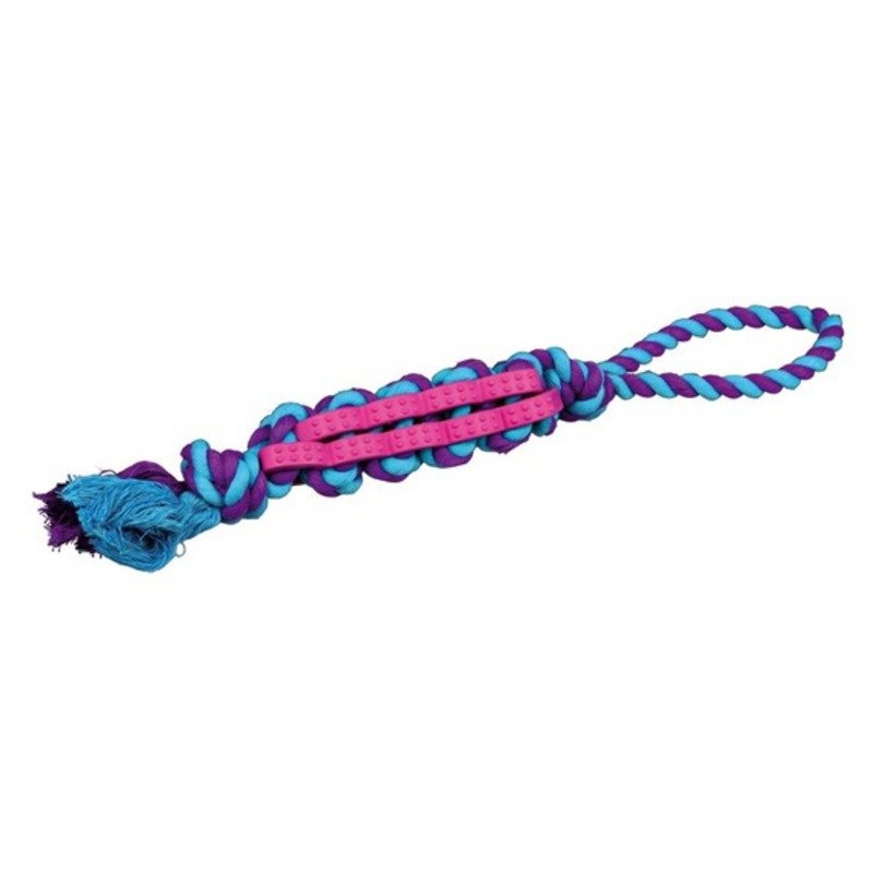 Trixie Узлы на верёвке Denta Fun, 4 см/37 см, резина/хлопок, цвет в ассортименте