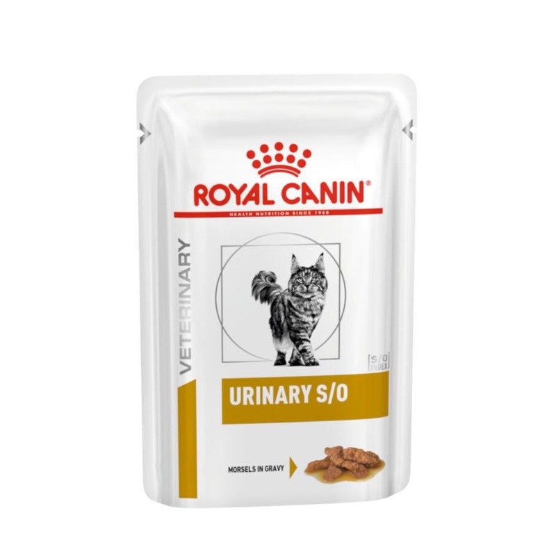 Royal Canin Urinary S/O полнорационный влажный корм для взрослых кошек при лечении и профилактике мочекаменной болезни, диетический, с курицей, кусочки в соусе, в паучах – 85 г