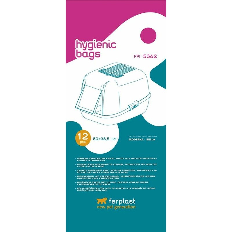 Ferplast FPI 5362 Hygienic Bags L мешок гигиенический для лотков Moderna, Bella – 12 шт