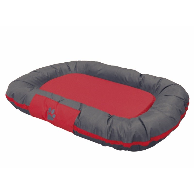 Nobby Reno лежак для кошек и собак мягкий 69х50х9 см, серый, красный