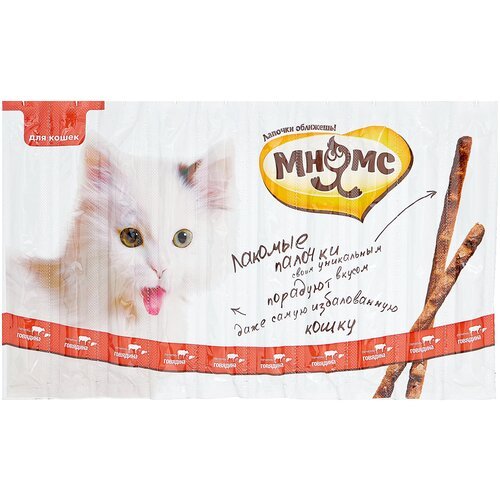 Лакомство для кошек Мнямс Лакомые палочки, 5г х 10шт. в уп. 50 г печень