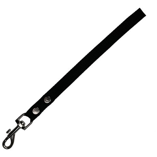 Поводок-водилка с большой ручкой для средних собак нейлоновый 40 см х 20 мм черный (до 35 кг)