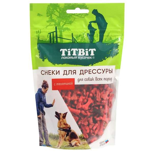 Лакомство для собак Titbit 100г всех пород снеки для дрессуры с телятиной