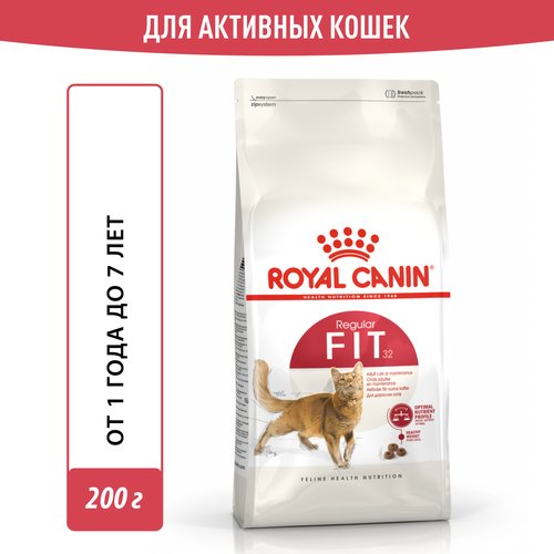 Корм для кошек Royal Canin Fit 32 (Фит 32) Корм сухой сбалансированный для взрослых умеренно активных кошек от 1 года, 0,2 кг