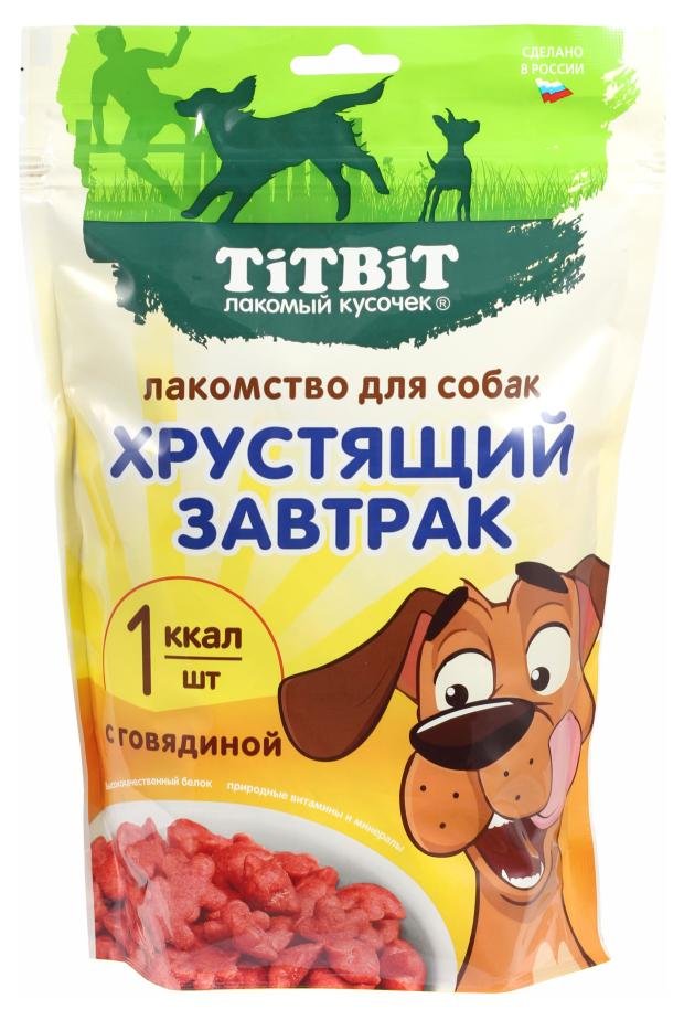 Лакомство для собак TITBIT Хрустящий завтрак с говядиной, 350 г