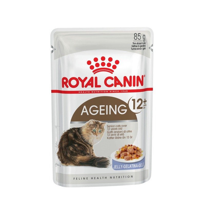 Royal Canin Ageing +12 полнорационный влажный корм для пожилых кошек старше 12 лет, кусочки в желе, в паучах – 85 г