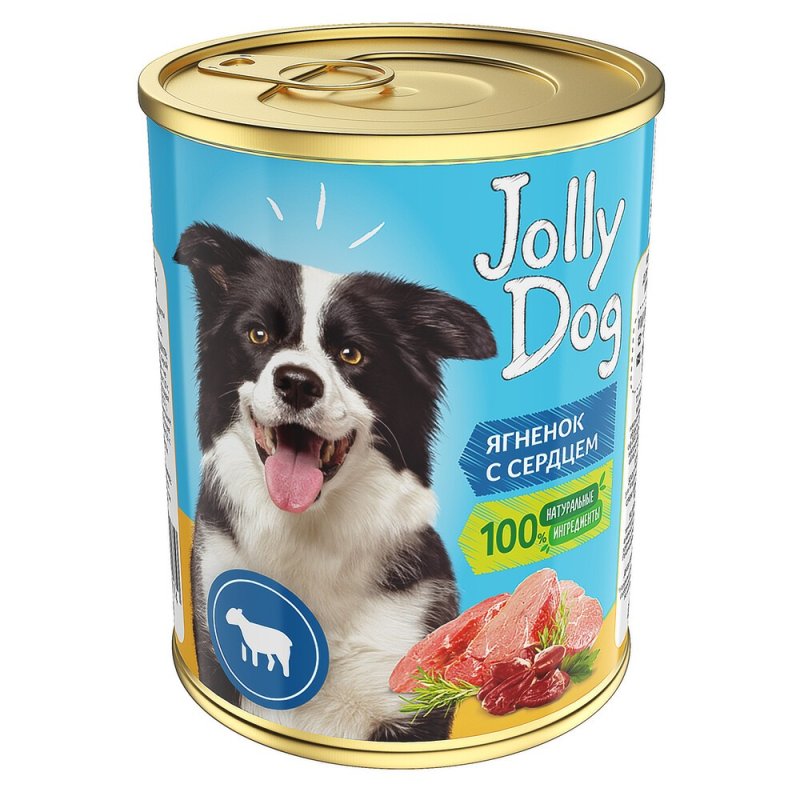 Корм для собак Зоогурман Jolly Dog ягненок с сердцем банка 350г