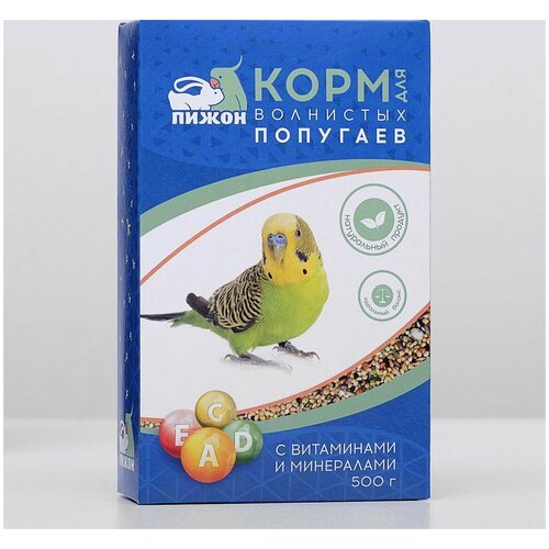 Корм для волнистых попугаев, с витаминами и минералами, 500 г