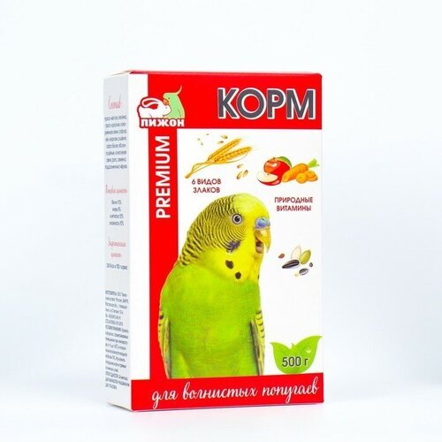 Корм “Пижон Премиум” для волнистых попугаев, 500 г