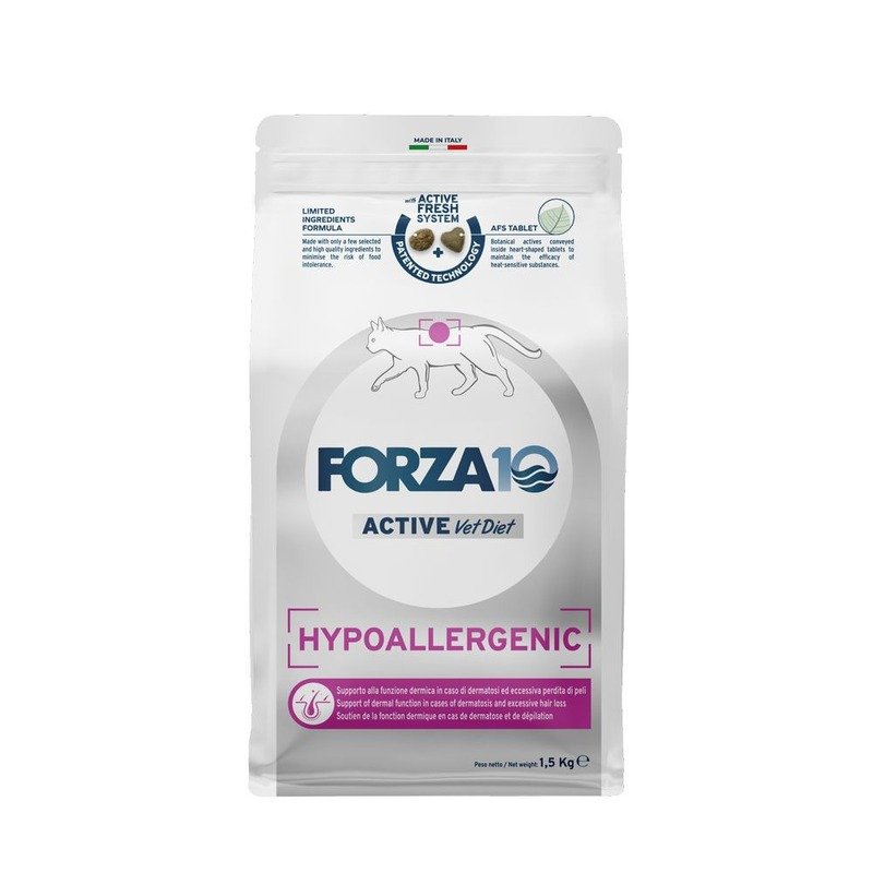 Forza10 Active VetDiet Hypoallergenic сухой корм для кошек, при аллергии, с рыбой – 1,5 кг