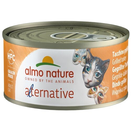 Влажный корм для кошек Almo Nature Alternative, с индейкой 70 г