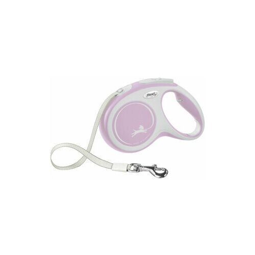 Поводок-рулетка для собак Flexi Style S ленточный 3 м розовый