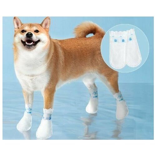Обувь для домашних животных одноразовые водонепроницаемые и пылезащитные бахилы для собак, нескользящие размер L
