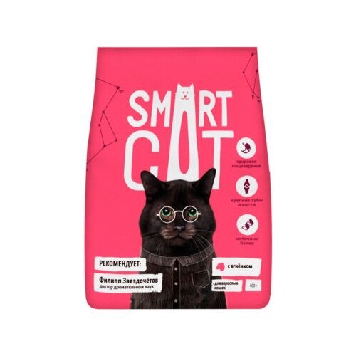 Smart Cat сухой корм Для взрослых кошек с ягненком 1,4 кг 25426 (2 шт)