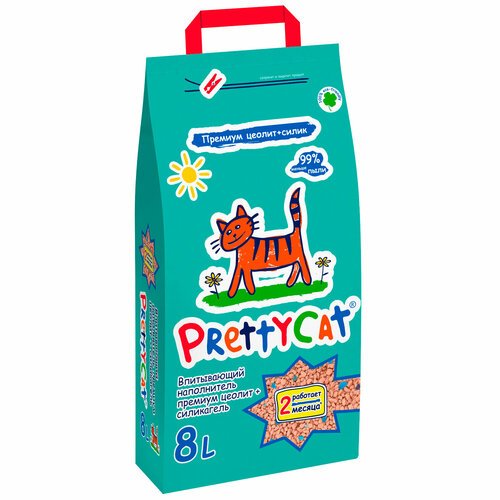 Наполнитель впитывающий для кошачьих туалетов 'PrettyCat Premium' 4кг (8л)